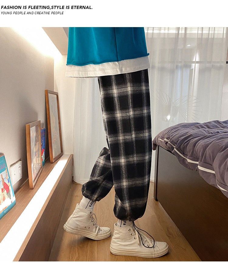 Men's Clothing Checkered Pants Style Checked Trousers