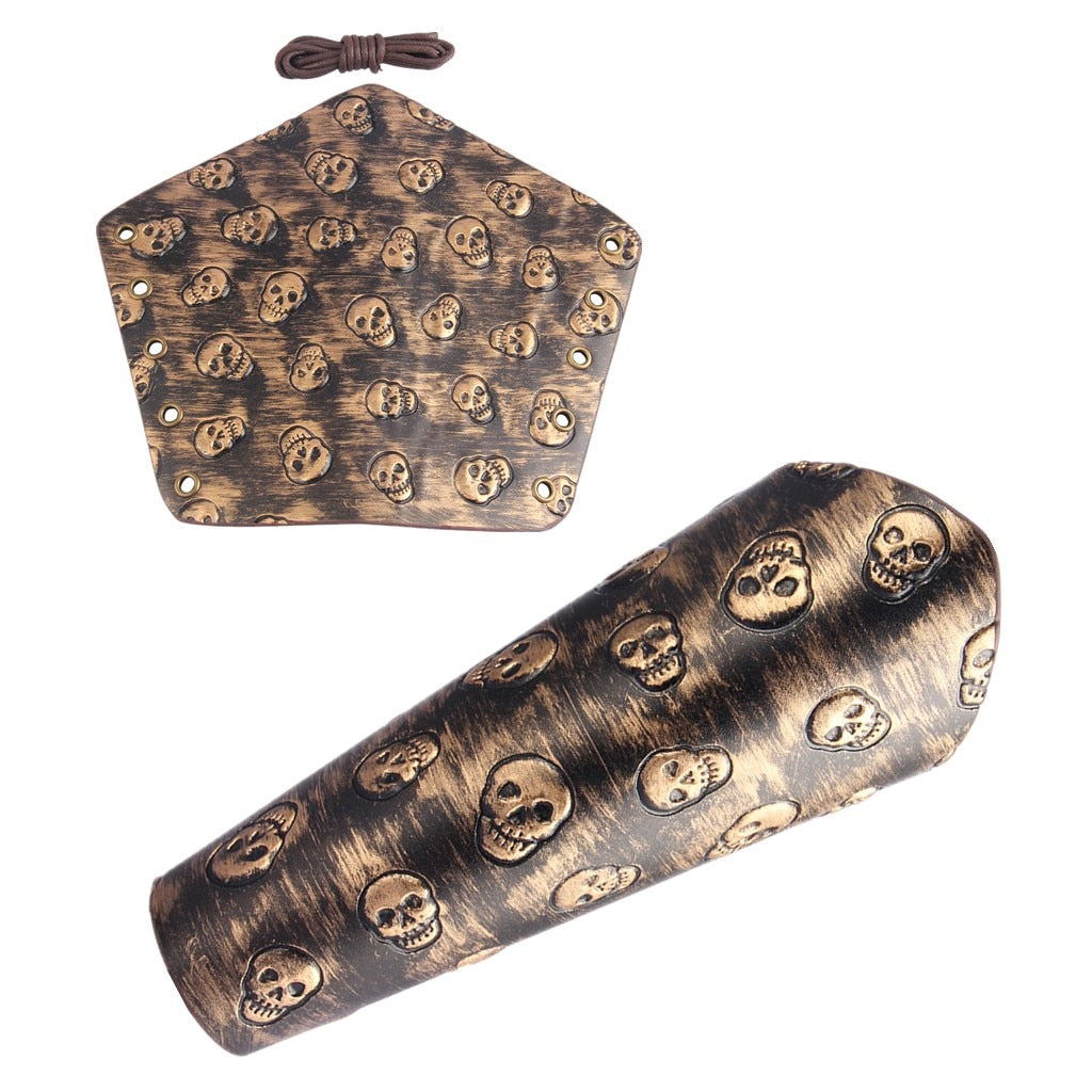 Cuff Archery Arm Guards Bracers Medieval ArmorGothic Skull Gauntlet Wristband
