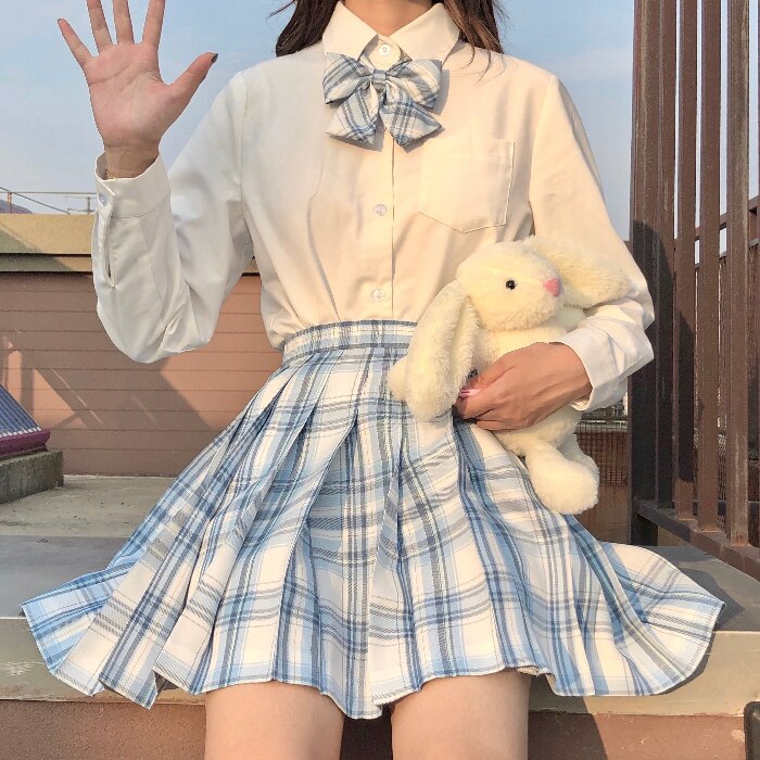 Women Pleated Skirts Mini Plaid Skirt Summer