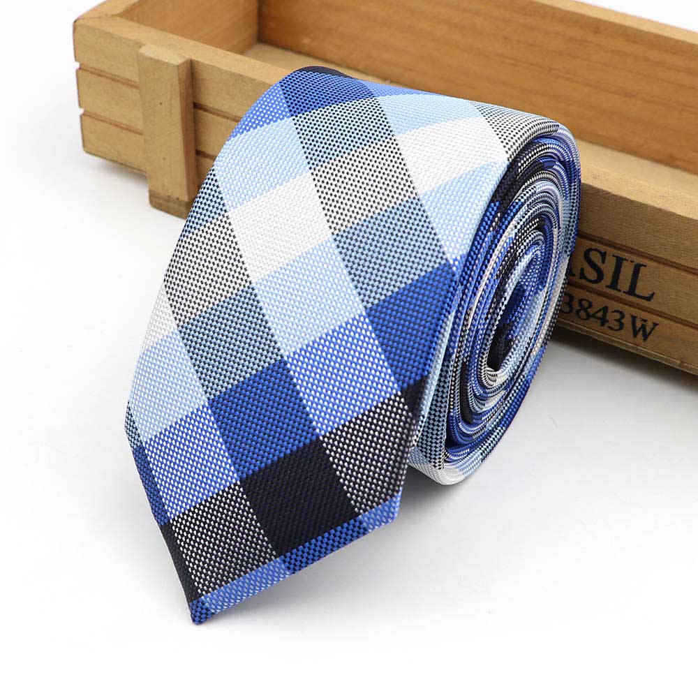 Jacquard Striped Plaid Paisley Necktie 6cm Polyester Male Narrow Tie Skinny Tuxedo Suit Shirt Gift For Men Accessory