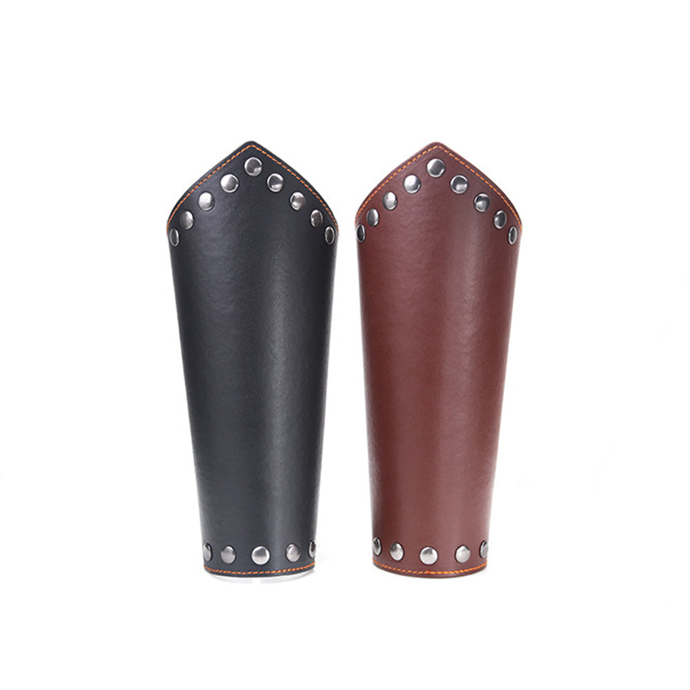 2 Piece Punk Rock Gothic Leather Wrist Bracer Guards Arm Protector Wristband