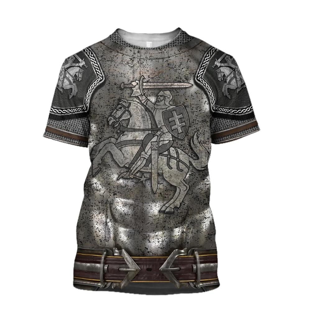 3D Printed Chainmail Knight Armor Men t shirt Knights Templar Fashion Short sleeve shirt summer hip hop Unisex tshirt