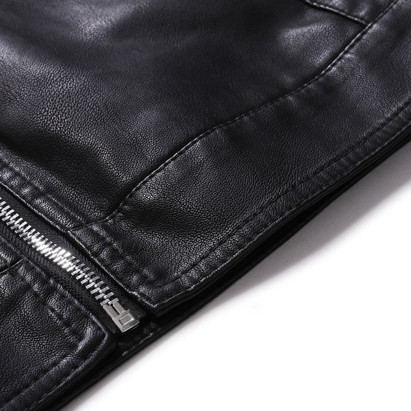 Faux Leather Jacket Motorcycle  Jackets Black  Jaqueta de Couro Masculina Outwear Male PU Leather