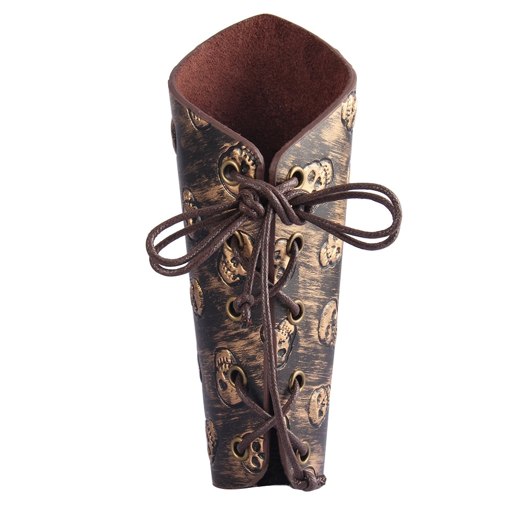 Cuff Archery Arm Guards Bracers Medieval ArmorGothic Skull Gauntlet Wristband