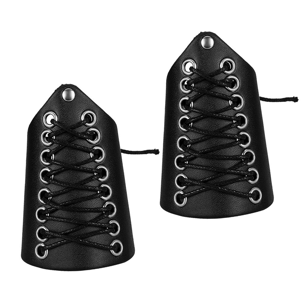 2pcs Black Punk Arm Guard Wristband Medieval Knight Wrist Bracer
