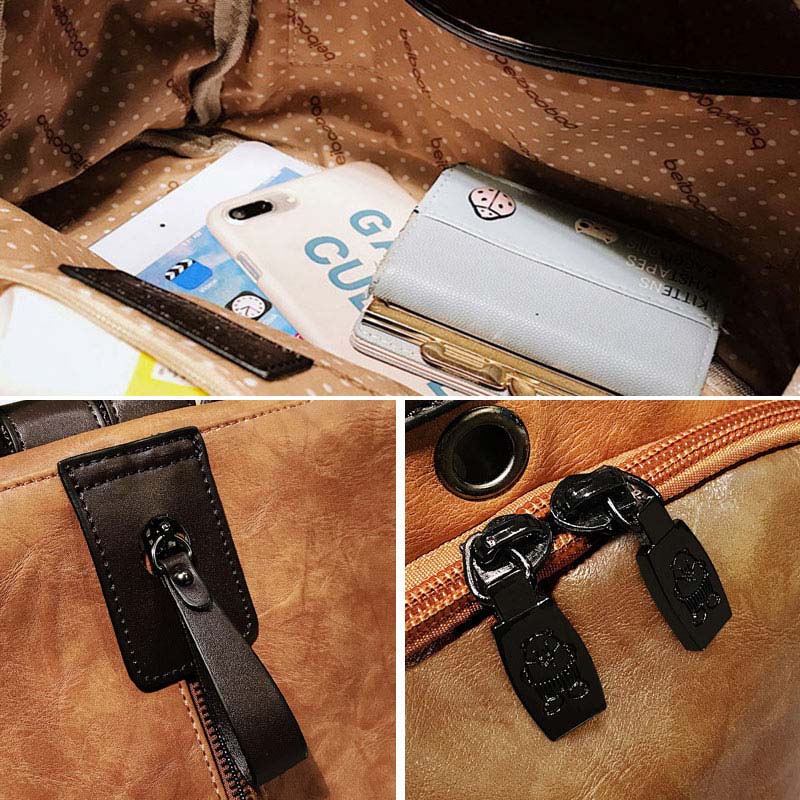 Fashion Women Leather Backpack Multifunction BackpackBookbag Anti Theft Travel Bag