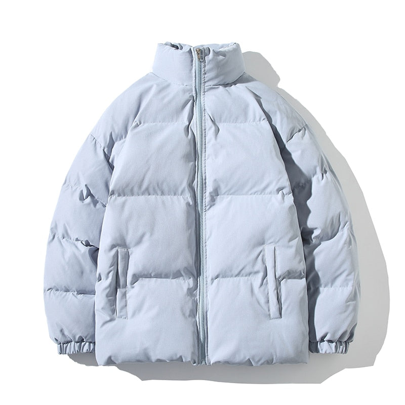 Parkas Thicken Warm Coat Stand Collar Jackets Solid Color Winter Fashion New Streetwear