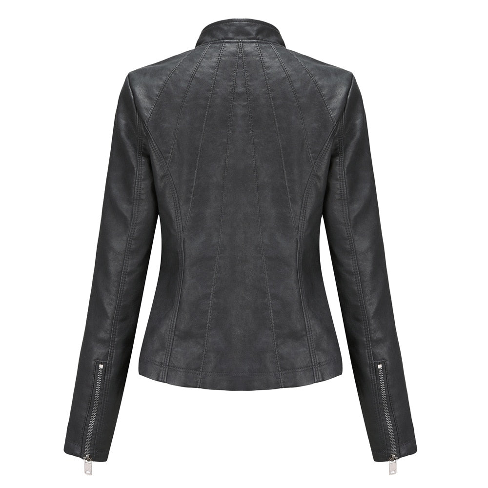 Leather Jackets for Women Spring Female Coat Moto Biker Zipper Jacket Chaqueta Cuero Mujer