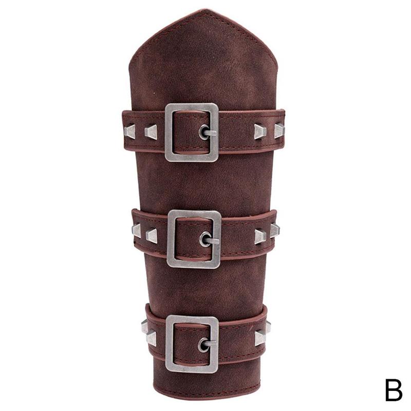 Medieval Cosplay Leather Armor Arm Warmers Knight Bracer Steam Viking