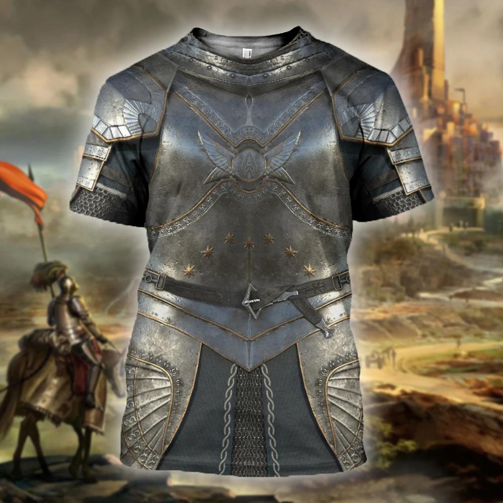 3D Printed Chainmail Knight Armor Men t shirt Knights Templar Fashion Short sleeve shirt summer hip hop Unisex tshirt