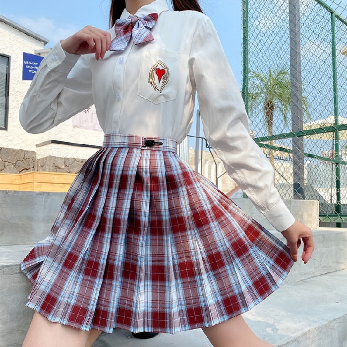 Women Pleated Skirts Mini Plaid Skirt Summer