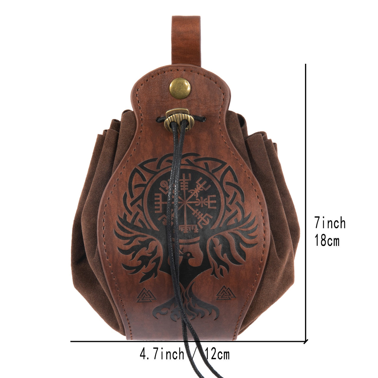Medieval Vintage Money Pouch Bag Waist Ring Belt Men Women Viking Leather Drawstring Bag Coin Purse