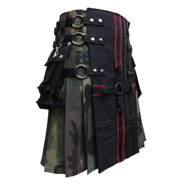 Gothic Camouflage Utility Kilt front panel Interchangeable  & Cargo Pocket