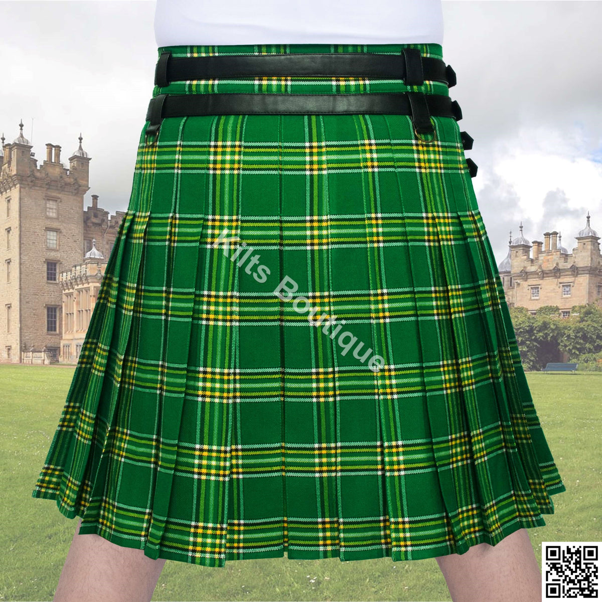 Scottish Men 16oz Adjustable Utility Kilt With Front Detachable Pocket
