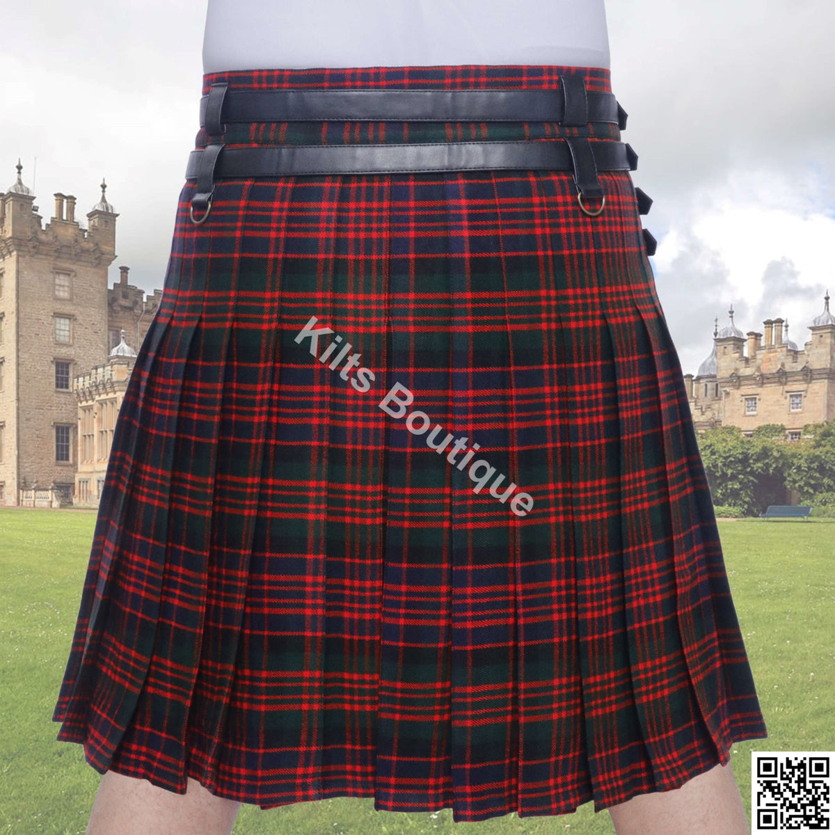 Scottish Men 16oz Adjustable Utility Kilt With Front Detachable Pocket