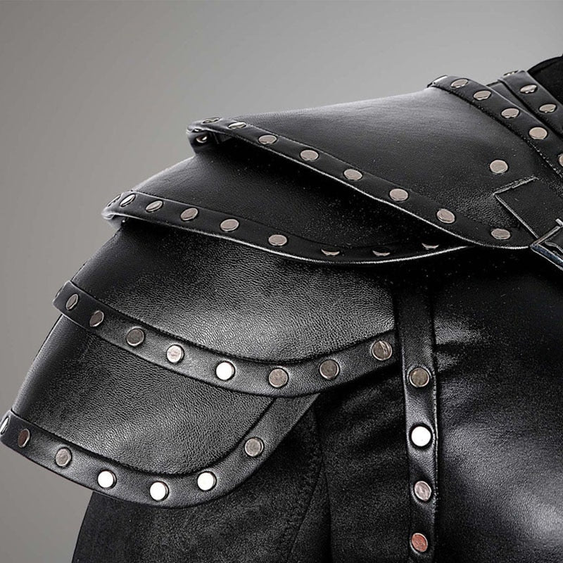 Medieval Viking Pirate Shoulder Armor Gladiator Knight Warrior Pauldrons Gothic Steampunk PU Leather Armour