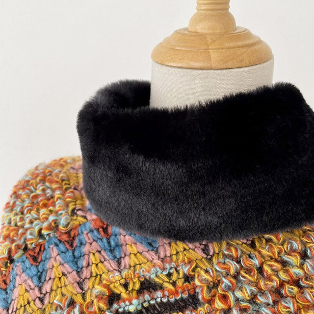 Women New Pullover Cloak Tassel Warm Shawl Imitation Wool Collar Ponchos Capes National Knitted Cloak