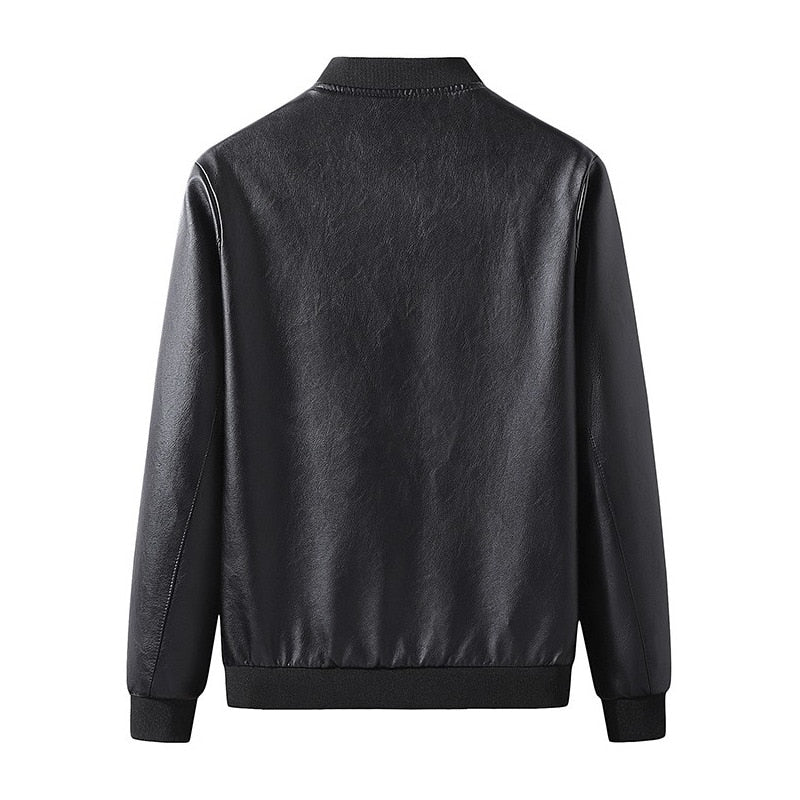 Leather Jacket Men Autumn Fashion Biker Vintage Leather Jacket Coat Men