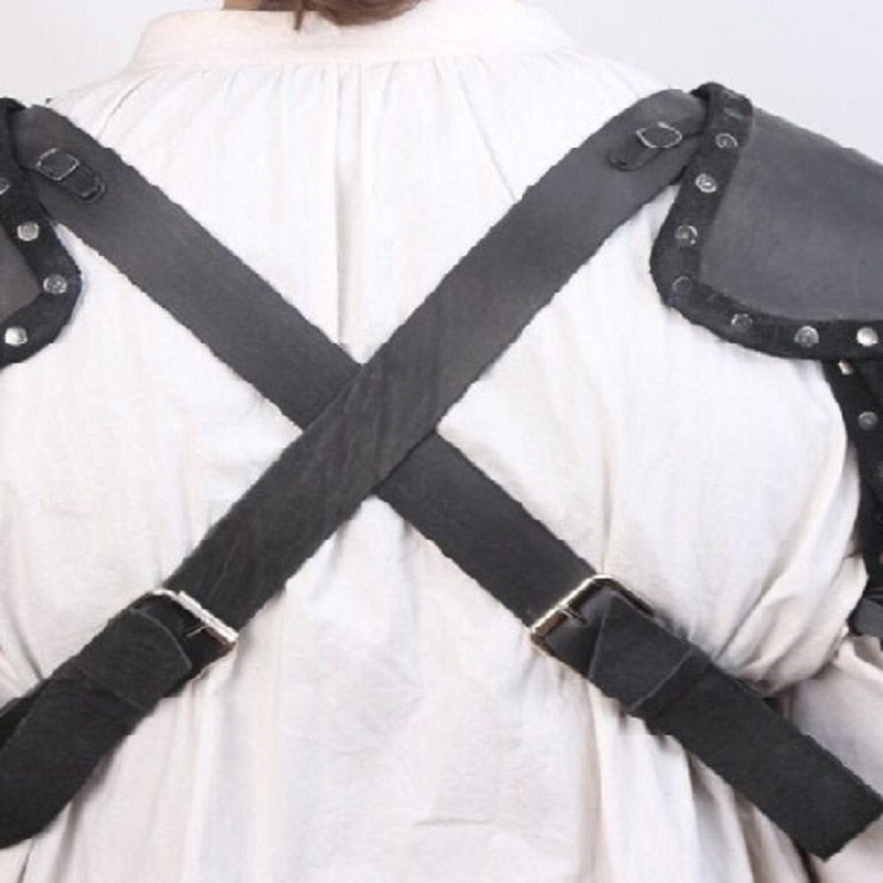Medieval Viking Pirate Shoulder Armor Gladiator Knight Warrior Pauldrons Gothic Steampunk PU Leather Armour