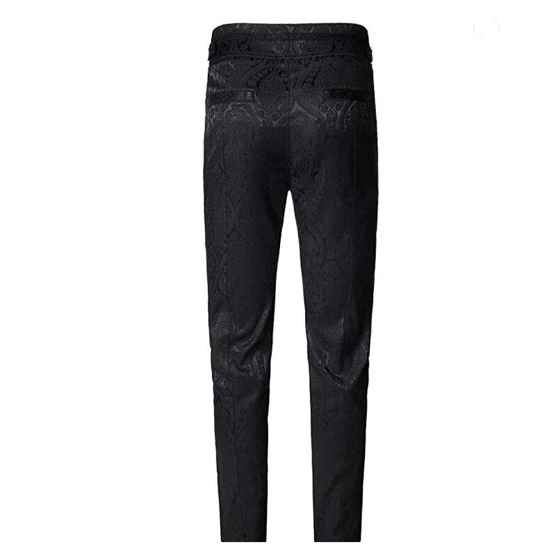 Unisex Gothic  Trousers Steampunk Dark Jacquard Victorian Trousers