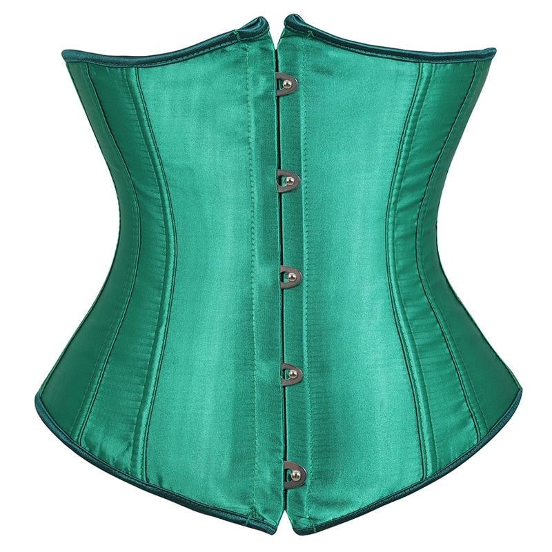 Women's Lace up Boned Brocade Waist Training Underbust Corsets