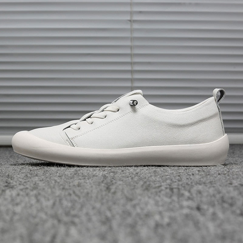 Genuine Leather Shoes Men Sneakers Casual Male Footwear Fashion White Shoes