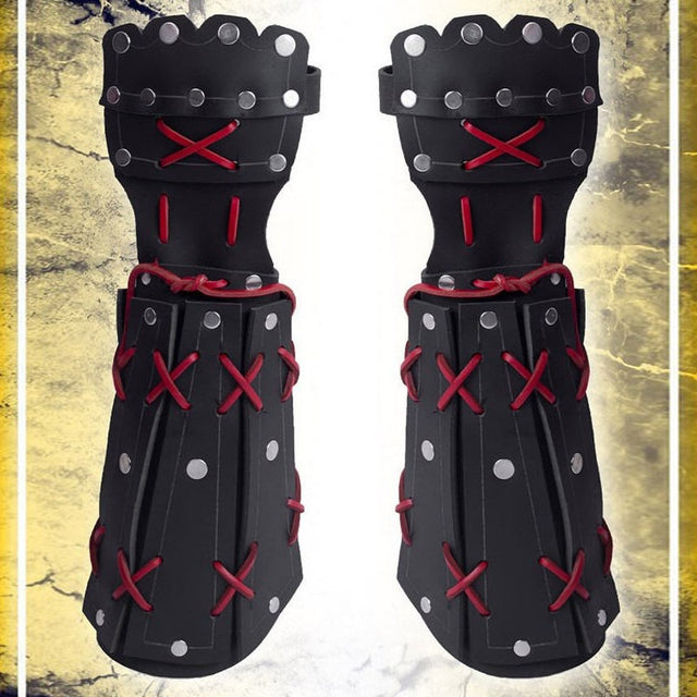 Medieval Samurai Leather Arm Armor Bracer Long Gloves Men Viking Knight Wristband