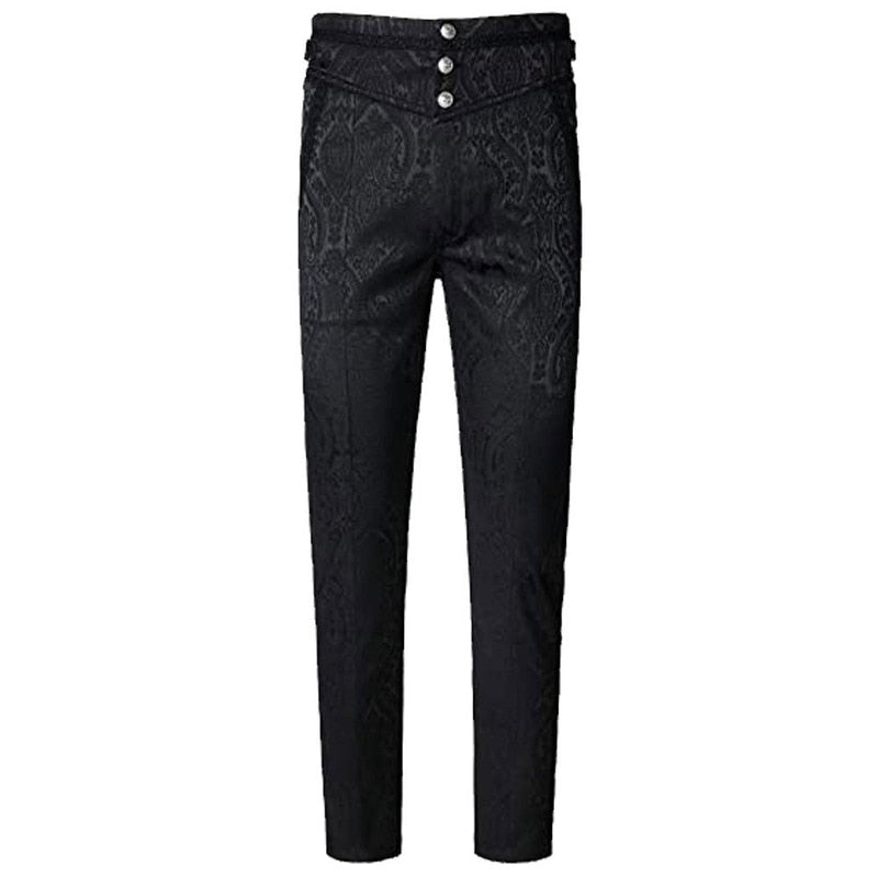 Unisex Gothic  Trousers Steampunk Dark Jacquard Victorian Trousers