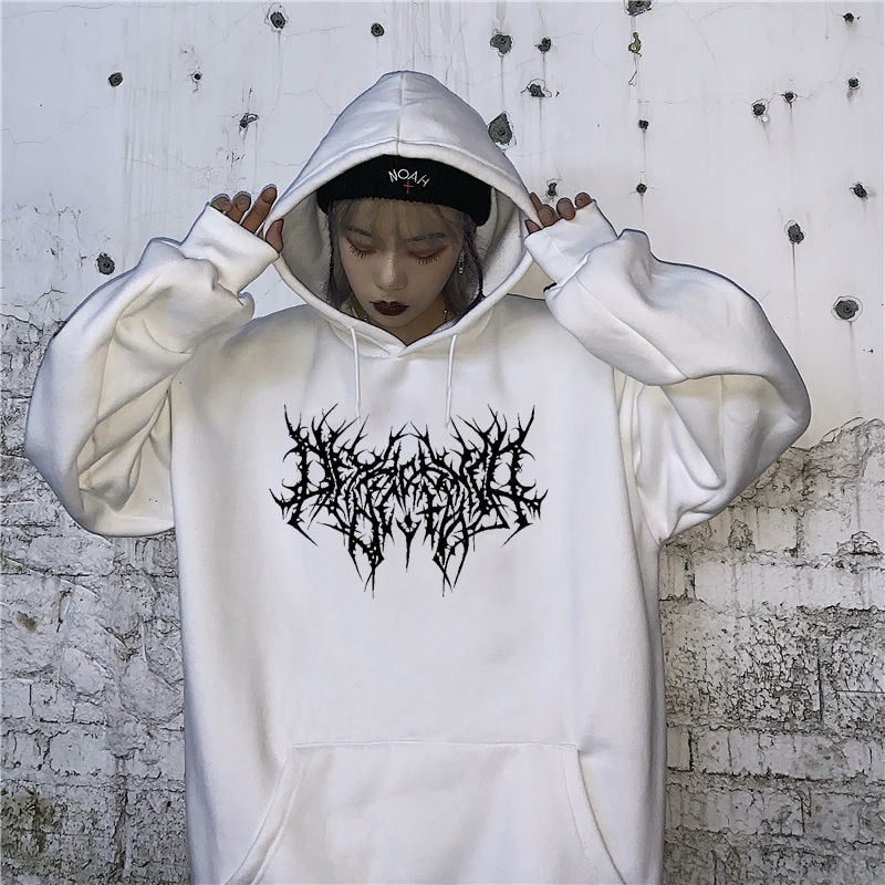 Oversized Hoodie Men Women Sweatshirt Harajuku Hip Hop Gothic Long Sleeve Hoodies Spring Autumn Street