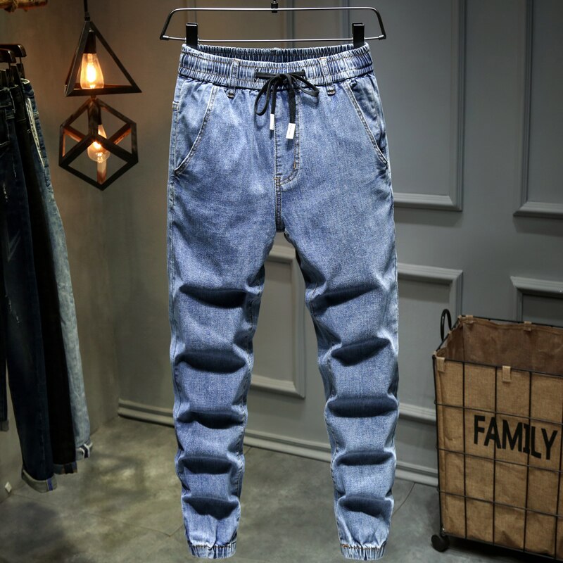 Men Baggy ripped solid Pants Cargo Male Casual Denim Fashion Mens Long Jeans Trousers