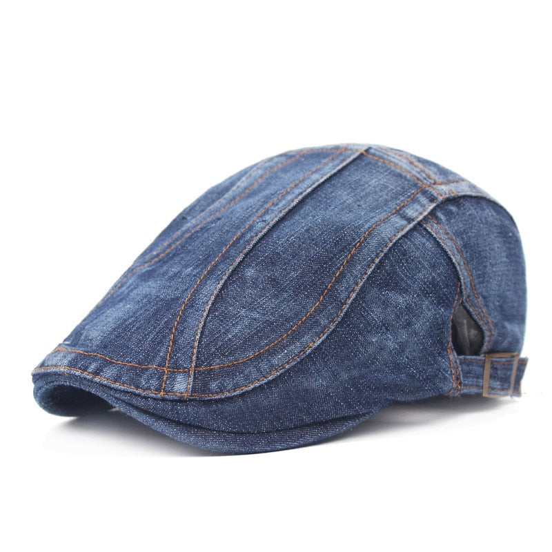 Denim Beret Hats Adjustable Men Women Jeans Berets Newsboy Flat Gatsby Cabbie Driving Cap