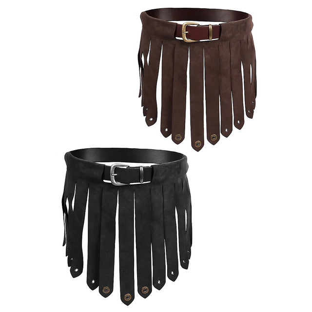 Medieval Vintage Waist Belt Costume Accessory Men Women Viking Leather Drawstring Tassels Kilt / Skirt