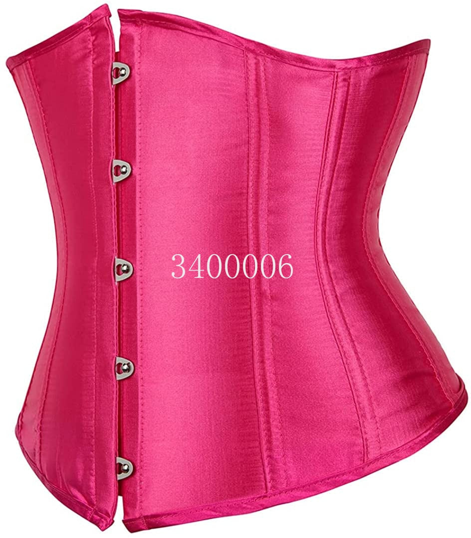 Women's Lace up Boned Brocade Waist Training Underbust Corsets