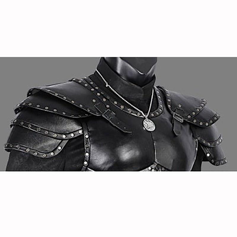 Medieval Viking Pirate Shoulder Armor Gladiator Knight Warrior Pauldrons Gothic Steampunk PU Leather Armour