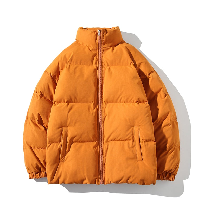 Parkas Thicken Warm Coat Stand Collar Jackets Solid Color Winter Fashion New Streetwear
