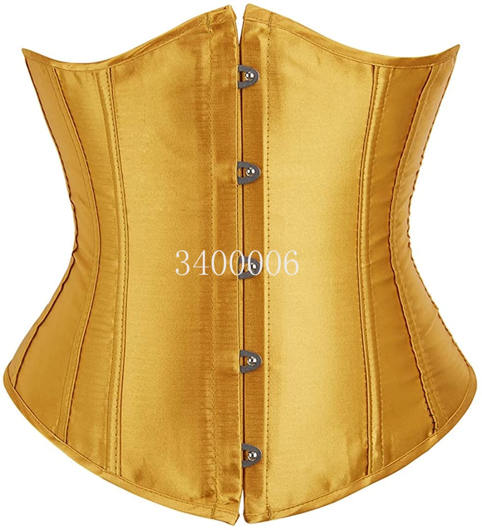 Women's Lace up Boned Brocade Waist Training Underbust Corsets