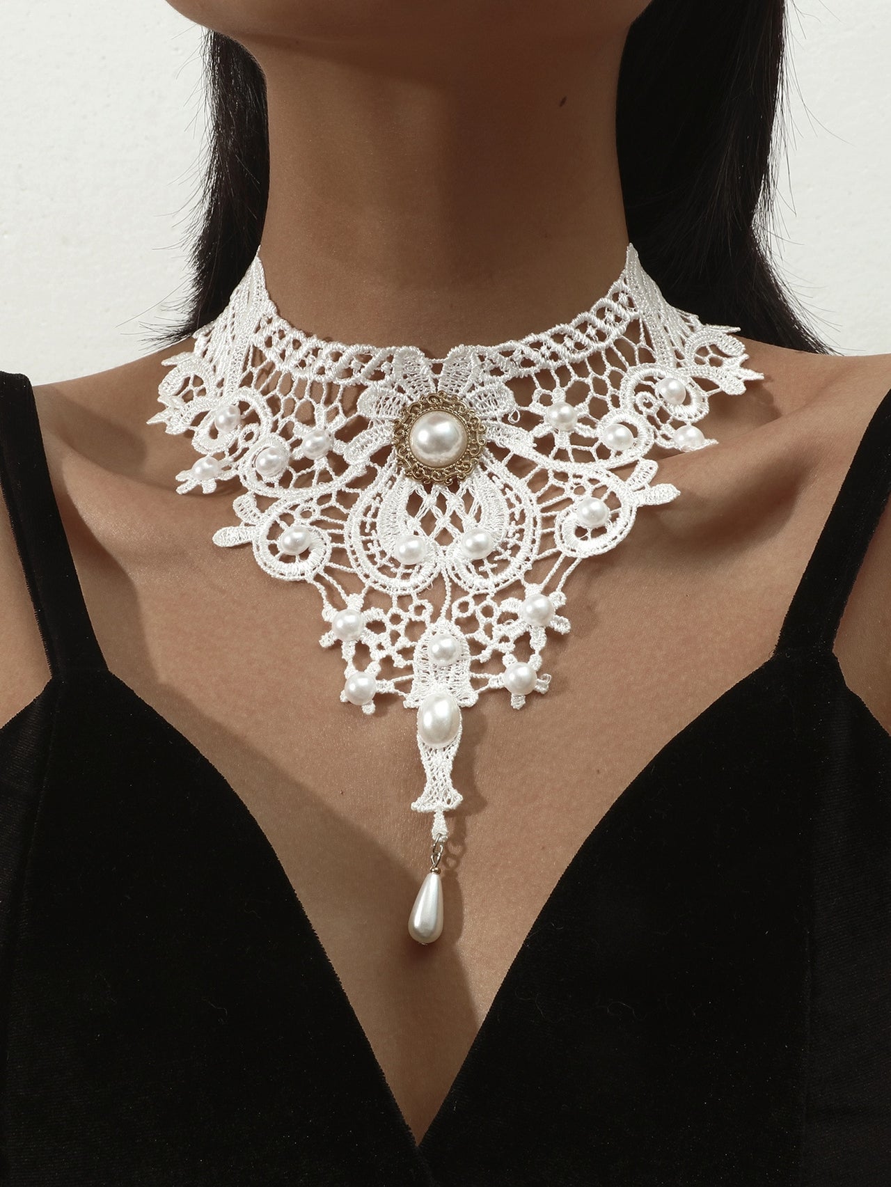 Lace Ladies Necklace Women's Exaggerated Black Clavicle Chain Collar
