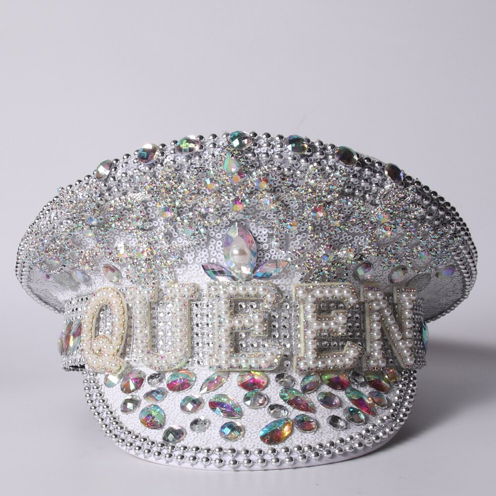 Rhinestone Military Hat Sergeant Bride Hat Hen Do Hat Festival Captain Birthday Part Hat