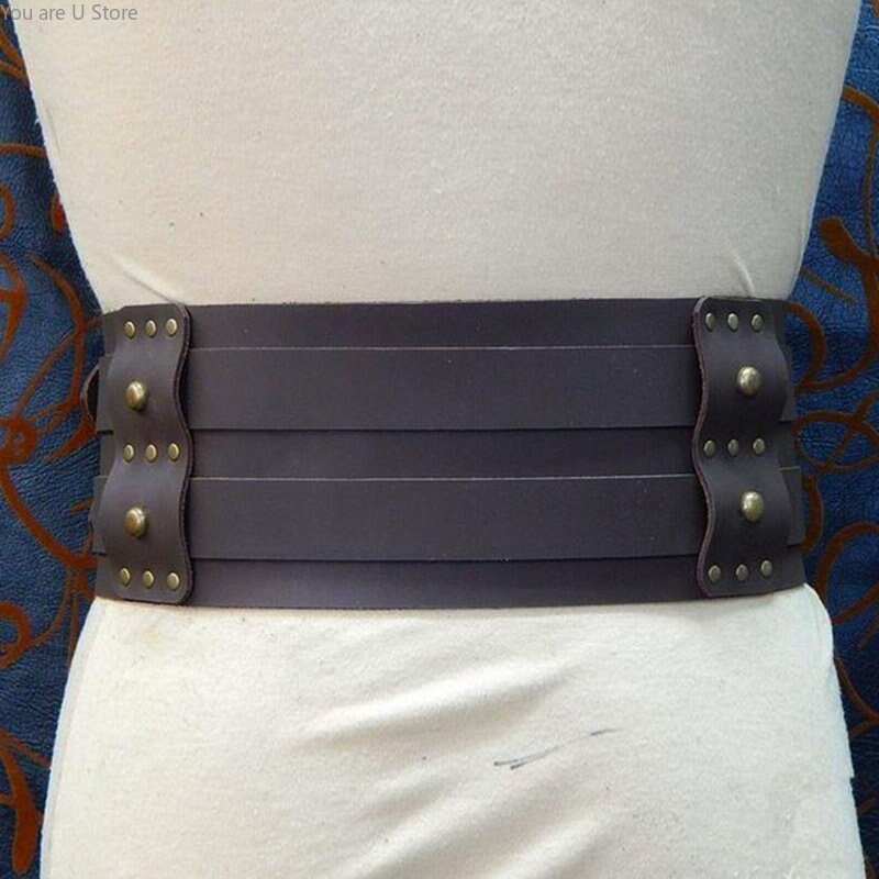 Unisex Medieval Larp Adventurer Harness Belt Viking Leather Waist Double Strap Waistband