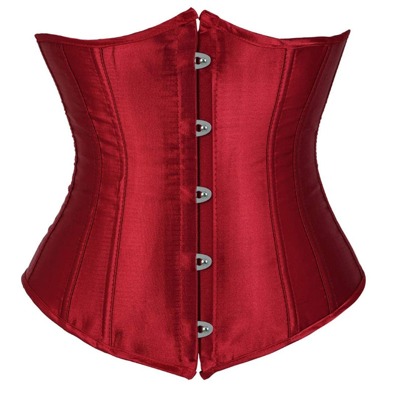 Women's Lace up Boned Brocade Waist Training Underbust Corsets