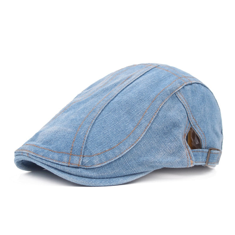 Denim Beret Hats Adjustable Men Women Jeans Berets Newsboy Flat Gatsby Cabbie Driving Cap