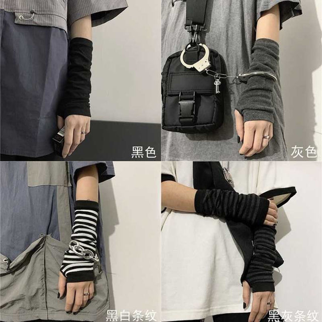 long Fingerless Gloves Sport Outdoor Hip-hop Gloves Elbow Mittens Cool Stretch winter Arm Warmer