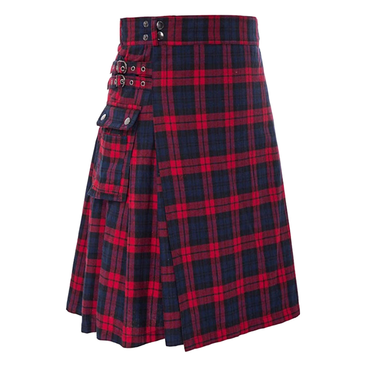 Men Fashion Pleated Scottish Tartan Kilt Pocket s