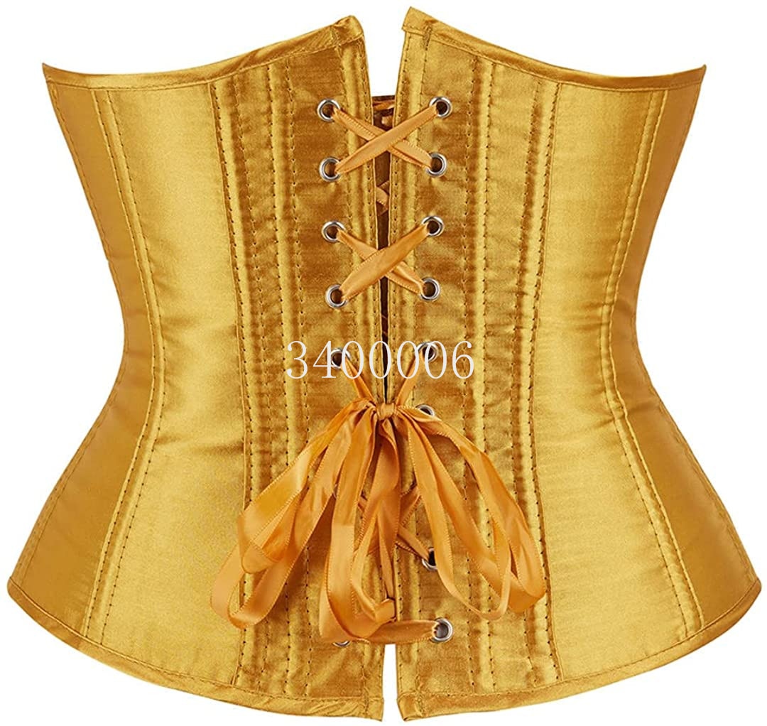 Women's Lace up Boned Brocade Waist Training Underbust Corsets