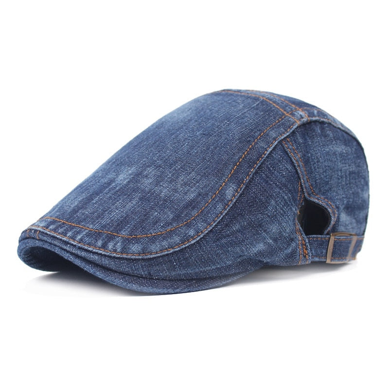 Denim Beret Hats Adjustable Men Women Jeans Berets Newsboy Flat Gatsby Cabbie Driving Cap