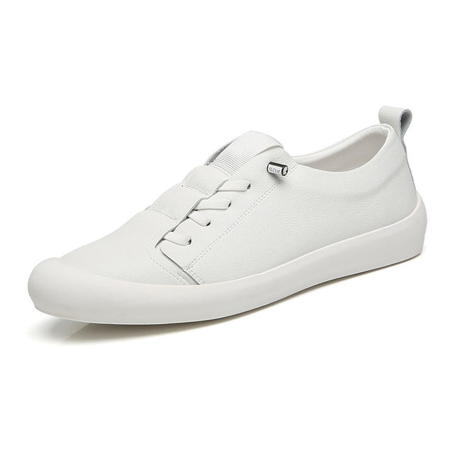 Genuine Leather Shoes Men Sneakers Casual Male Footwear Fashion White Shoes