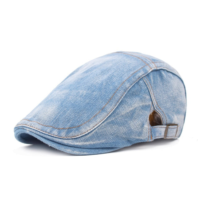 Denim Beret Hats Adjustable Men Women Jeans Berets Newsboy Flat Gatsby Cabbie Driving Cap