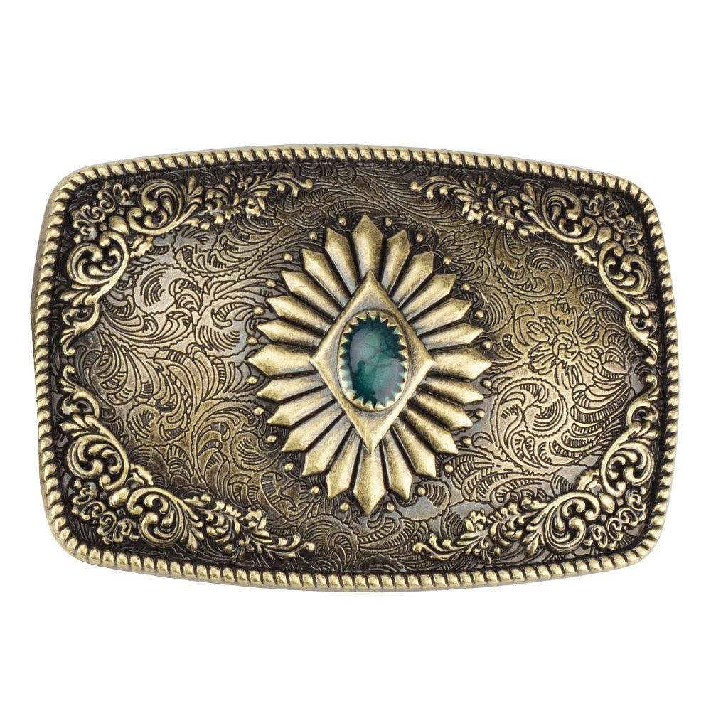 Retro Court Style Belt Buckle Printed Gems for Ancient Nobles