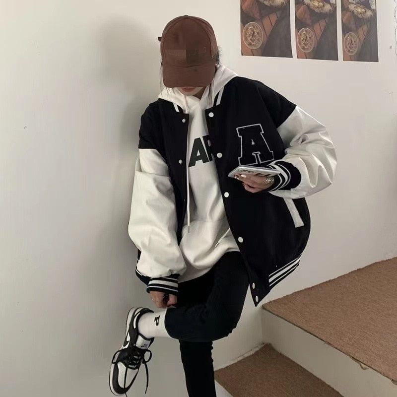 Autumn Winter Fashion Bomber Jackets for Women Streetwear Baseball Uniform
