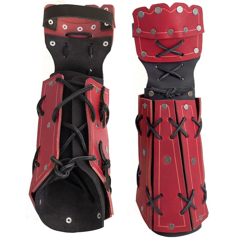 Medieval Samurai Leather Arm Armor Bracer Long Gloves Men Viking Knight Wristband